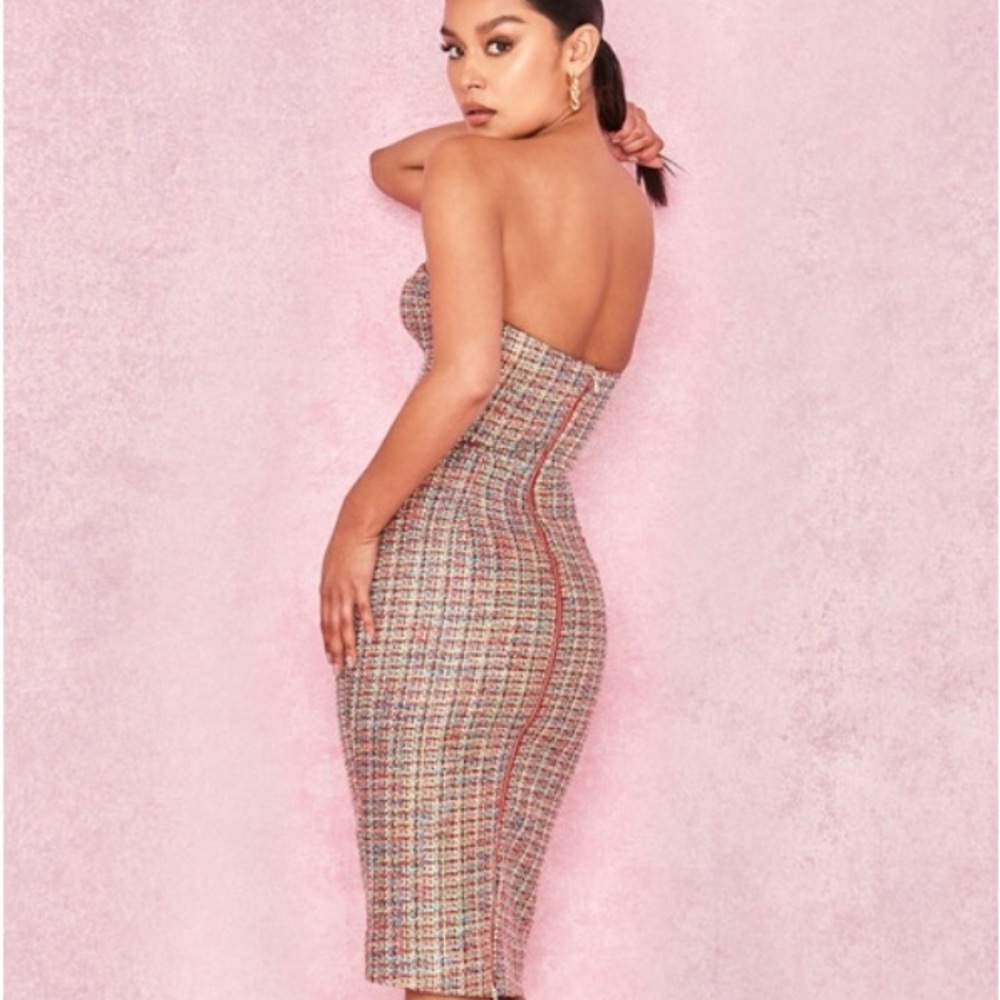 Tweed Mid Knee Dress